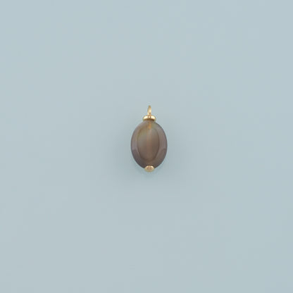 18K Gold Filled Oval Pendant,Natural Stone Charm Bracelet Necklace for DIY Jewelry Making Supply