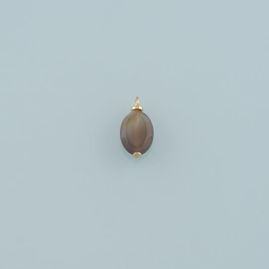 18K Gold Filled Oval Pendant,Natural Stone Charm Bracelet Necklace for DIY Jewelry Making Supply