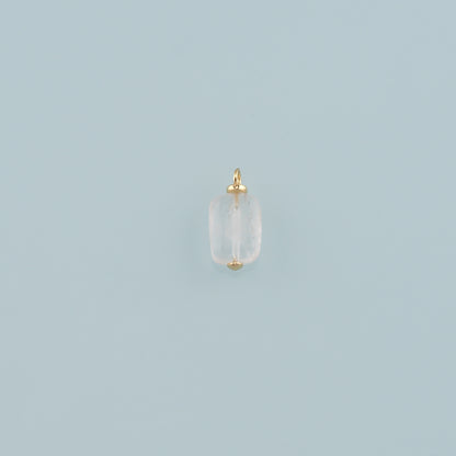 18K Gold Filled Rectangle Pendant,Natural Stone Charm Bracelet Necklace for DIY Jewelry Making Supply