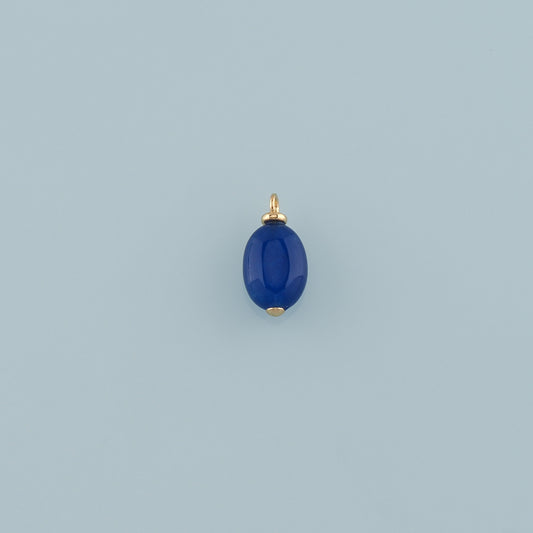 18K Gold Filled Oval Pendant,Natural Stone Charm Bracelet Necklace for DIY Jewelry Making Supply