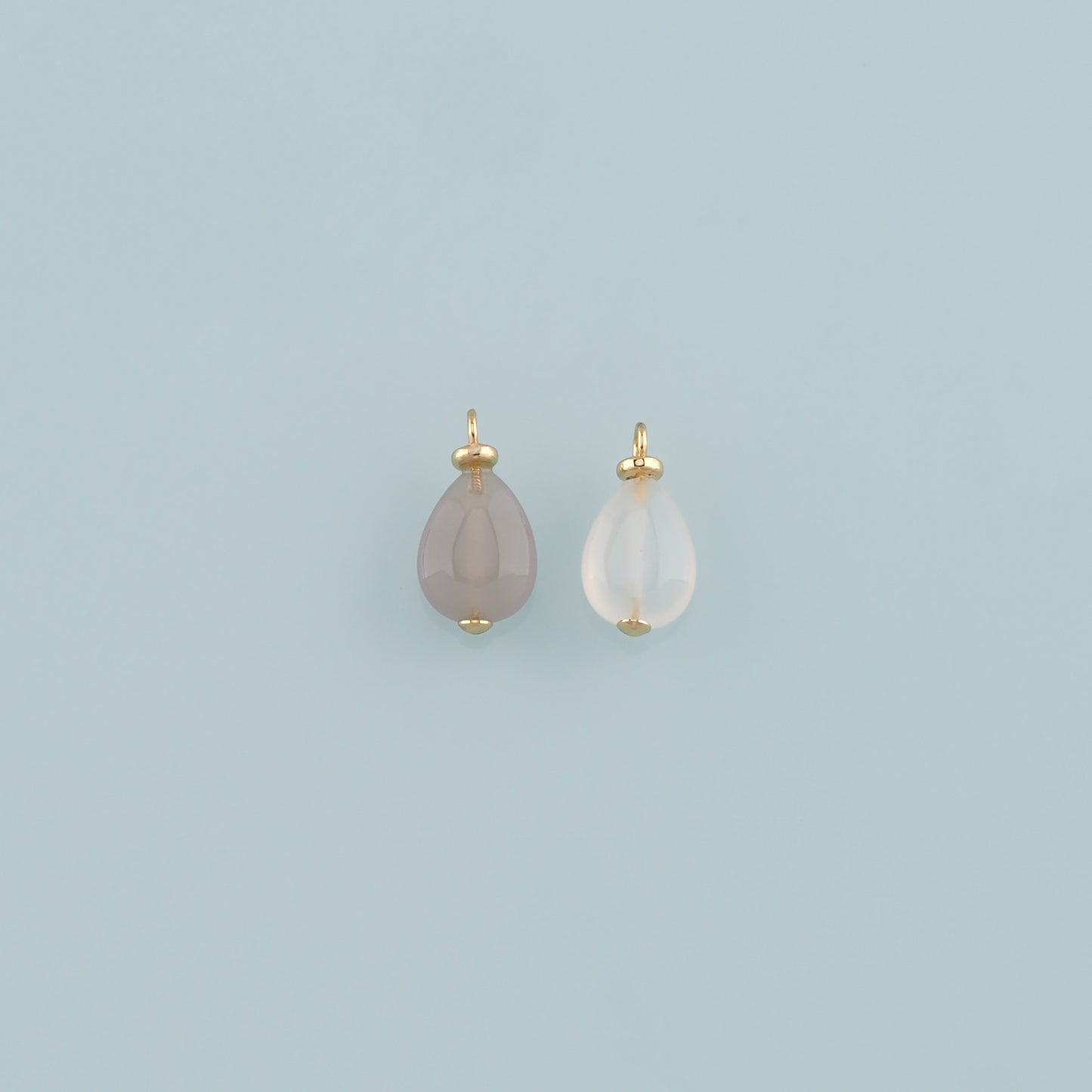 18K Gold Filled Teardrop Pendant,Natural Stone Charm Bracelet Necklace for DIY Jewelry Making Supply