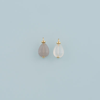 18K Gold Filled Teardrop Pendant,Natural Stone Charm Bracelet Necklace for DIY Jewelry Making Supply