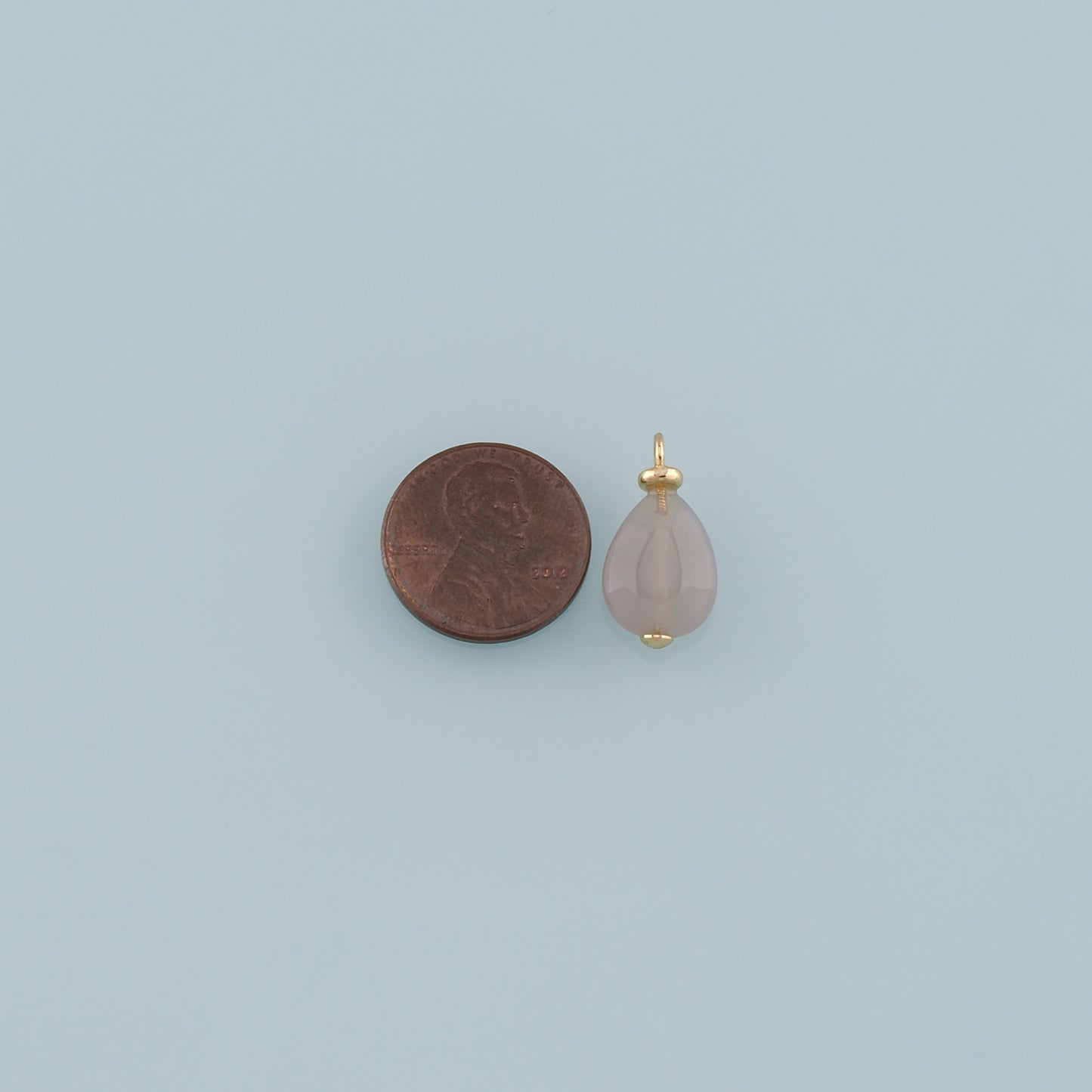 18K Gold Filled Teardrop Pendant,Natural Stone Charm Bracelet Necklace for DIY Jewelry Making Supply