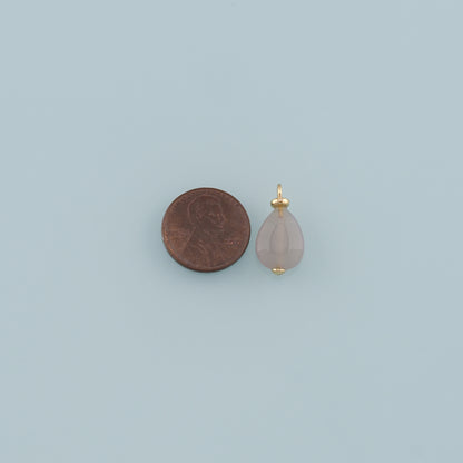 18K Gold Filled Teardrop Pendant,Natural Stone Charm Bracelet Necklace for DIY Jewelry Making Supply