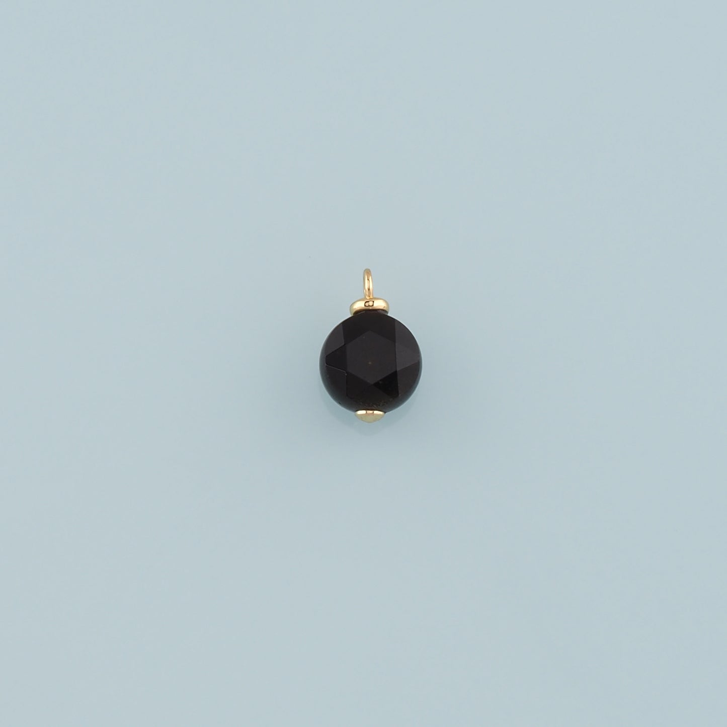 18K Gold Filled Round Pendant,Natural Stone Charm Bracelet Necklace for DIY Jewelry Making Supply