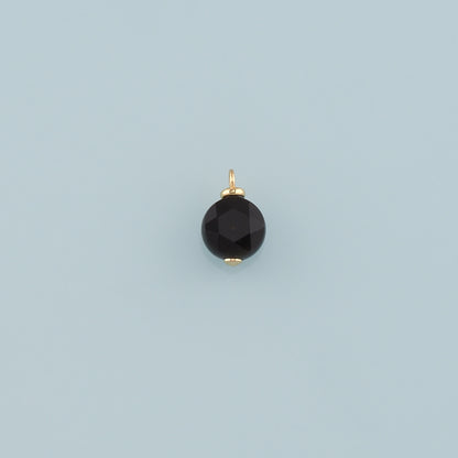 18K Gold Filled Round Pendant,Natural Stone Charm Bracelet Necklace for DIY Jewelry Making Supply