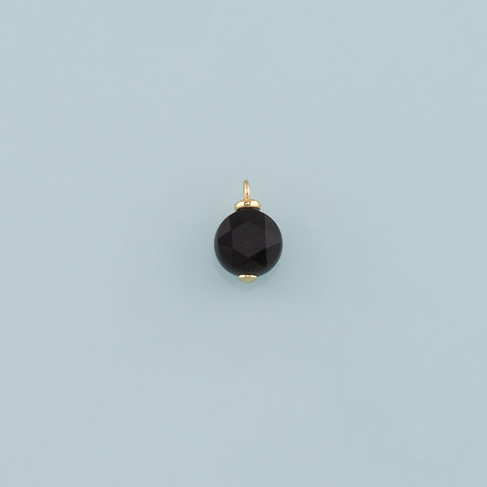 18K Gold Filled Round Pendant,Natural Stone Charm Bracelet Necklace for DIY Jewelry Making Supply