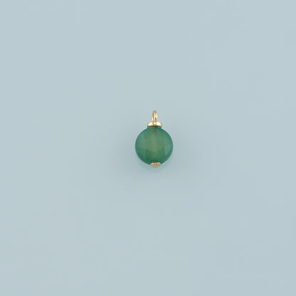 18K Gold Filled Round Pendant,Natural Stone Charm Bracelet Necklace for DIY Jewelry Making Supply