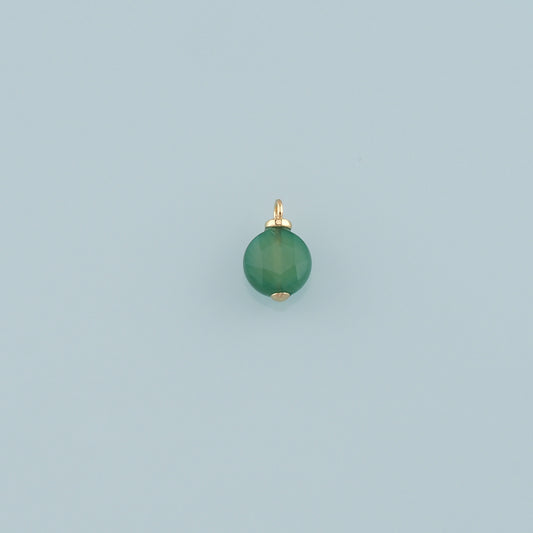 18K Gold Filled Round Pendant,Natural Stone Charm Bracelet Necklace for DIY Jewelry Making Supply