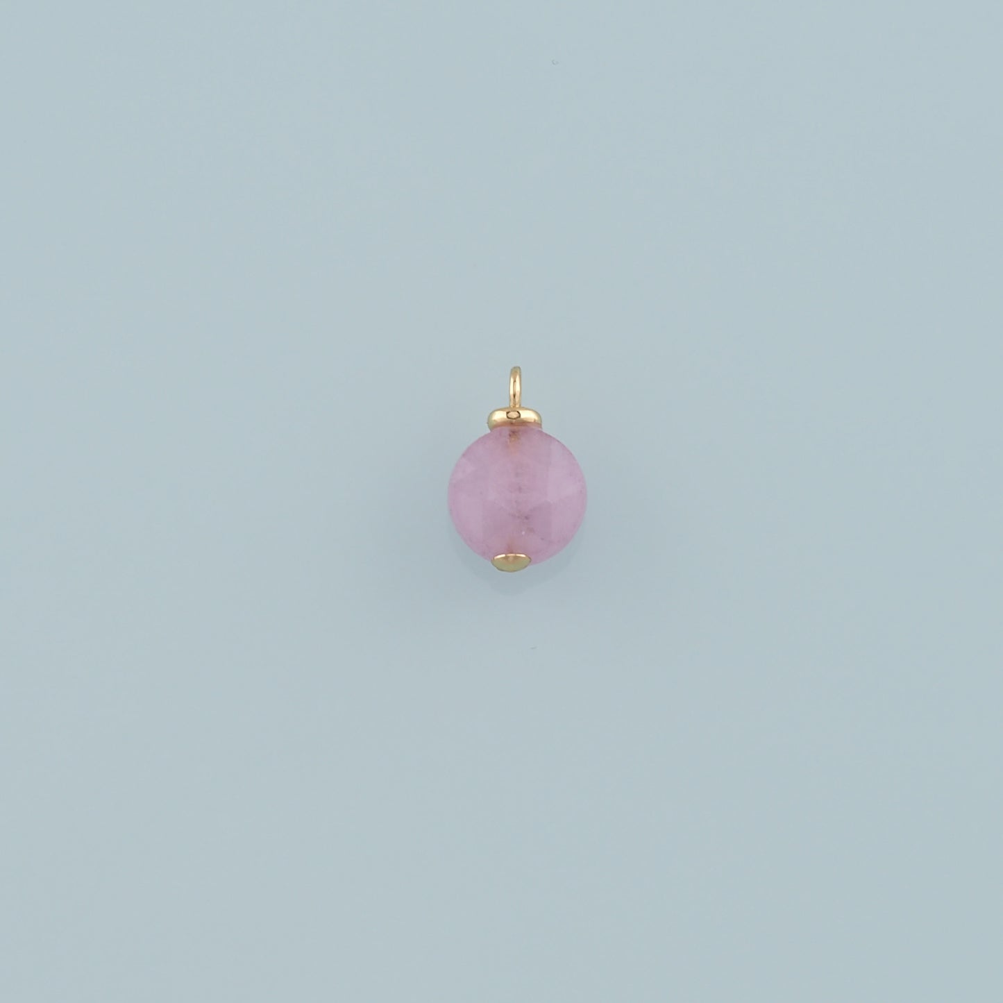 18K Gold Filled Round Pendant,Natural Stone Charm Bracelet Necklace for DIY Jewelry Making Supply