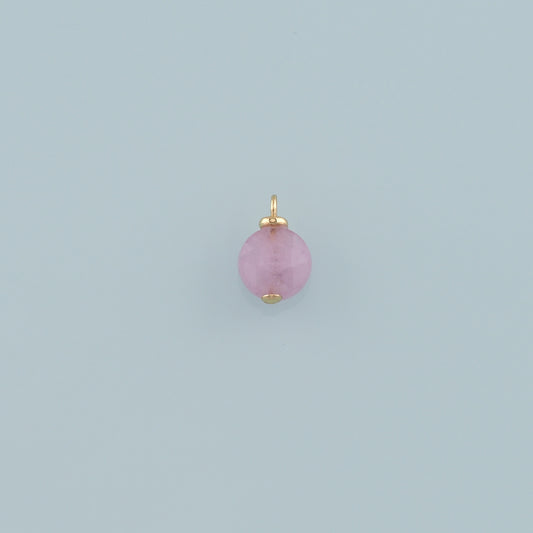 18K Gold Filled Round Pendant,Natural Stone Charm Bracelet Necklace for DIY Jewelry Making Supply