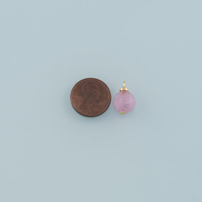 18K Gold Filled Round Pendant,Natural Stone Charm Bracelet Necklace for DIY Jewelry Making Supply