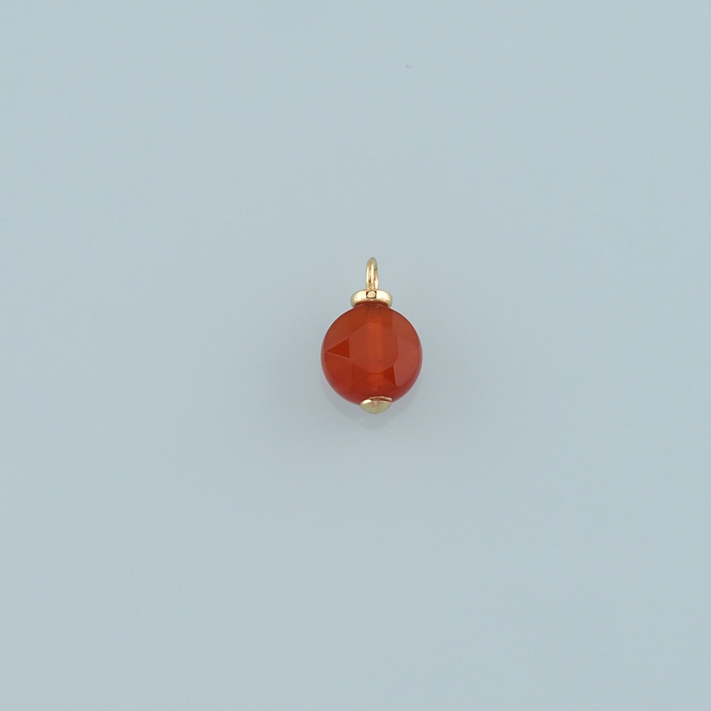 18K Gold Filled Round Pendant,Natural Stone Charm Bracelet Necklace for DIY Jewelry Making Supply
