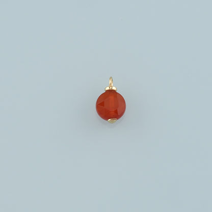 18K Gold Filled Round Pendant,Natural Stone Charm Bracelet Necklace for DIY Jewelry Making Supply