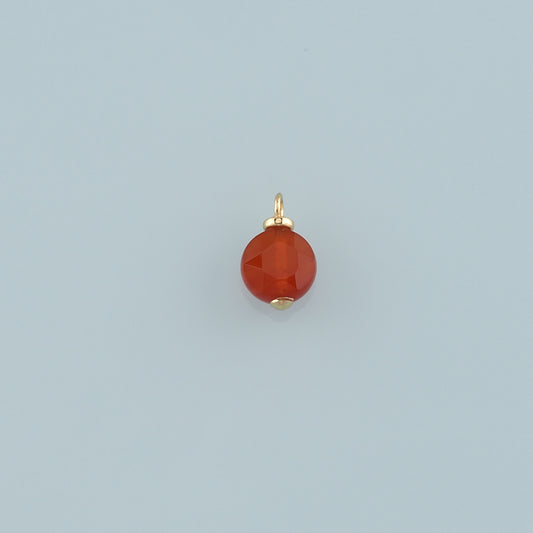18K Gold Filled Round Pendant,Natural Stone Charm Bracelet Necklace for DIY Jewelry Making Supply