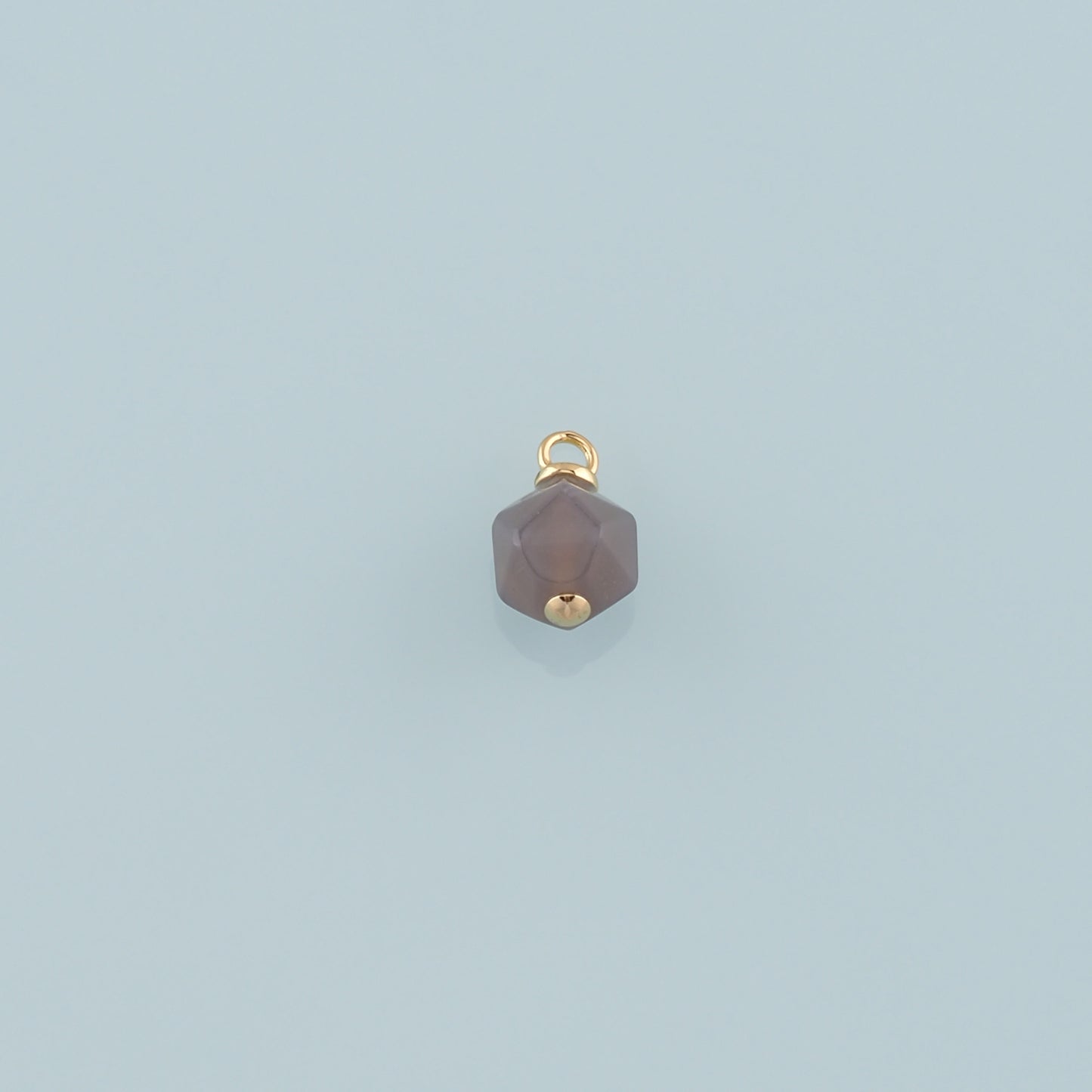 18K Gold Filled Hexagon Pendant,Natural Stone Charm Bracelet Necklace for DIY Jewelry Making Supply