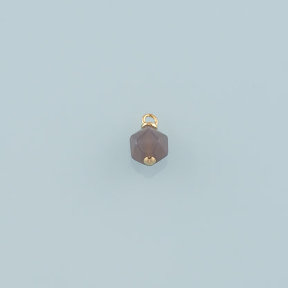 18K Gold Filled Hexagon Pendant,Natural Stone Charm Bracelet Necklace for DIY Jewelry Making Supply