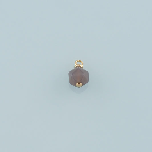 18K Gold Filled Hexagon Pendant,Natural Stone Charm Bracelet Necklace for DIY Jewelry Making Supply
