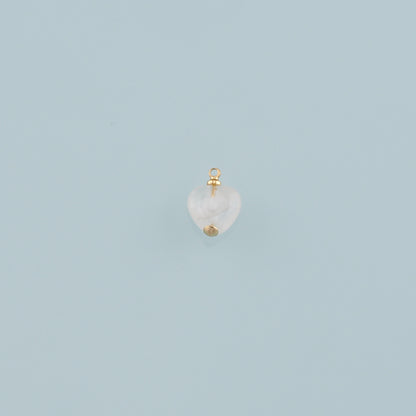 18K Gold Filled Heart Pendant,Natural Stone Charm Bracelet Necklace for DIY Jewelry Making Supply