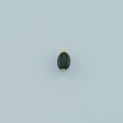 18K Gold Filled Oval Pendant,Natural Stone Charm Bracelet Necklace for DIY Jewelry Making Supply