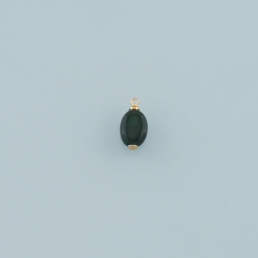 18K Gold Filled Oval Pendant,Natural Stone Charm Bracelet Necklace for DIY Jewelry Making Supply