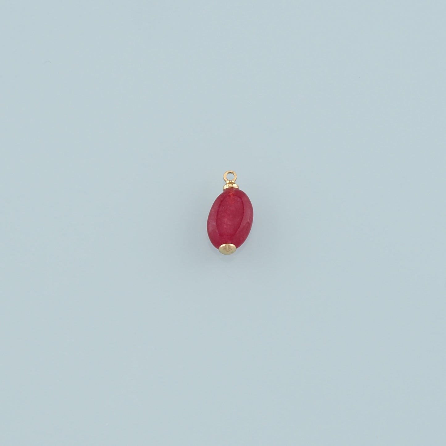 18K Gold Filled Oval Pendant,Natural Stone Charm Bracelet Necklace for DIY Jewelry Making Supply