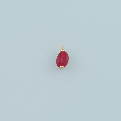18K Gold Filled Oval Pendant,Natural Stone Charm Bracelet Necklace for DIY Jewelry Making Supply