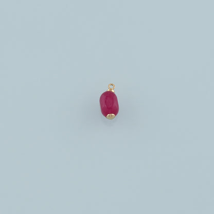 18K Gold Filled Oval Pendant,Natural Stone Charm Bracelet Necklace for DIY Jewelry Making Supply