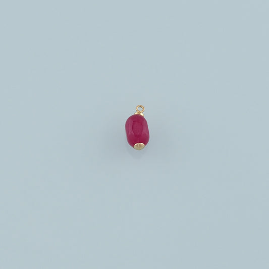 18K Gold Filled Oval Pendant,Natural Stone Charm Bracelet Necklace for DIY Jewelry Making Supply