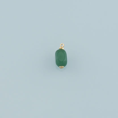 18K Gold Filled Oval Pendant,Natural Stone Charm Bracelet Necklace for DIY Jewelry Making Supply