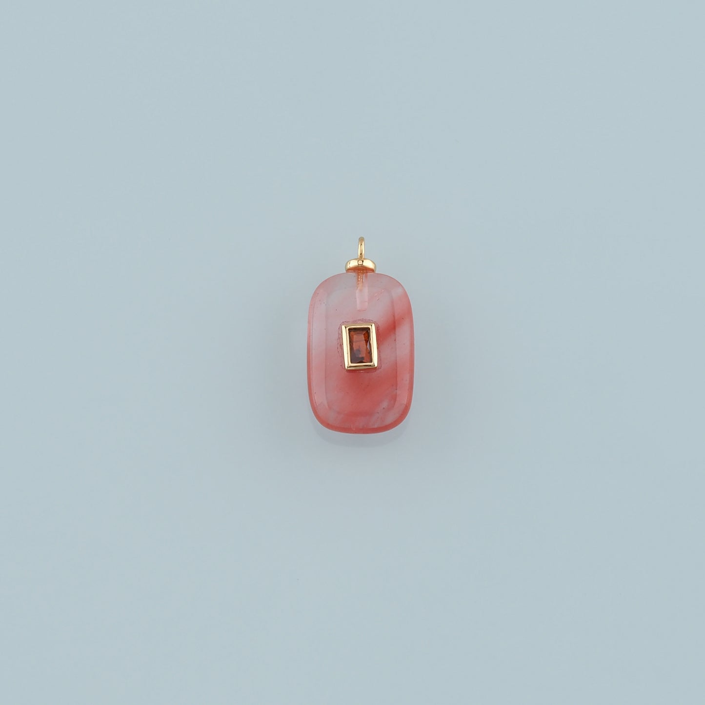 18K Gold Filled Rectangle Pendant,Natural Stone Charm Bracelet Necklace for DIY Jewelry Making Supply