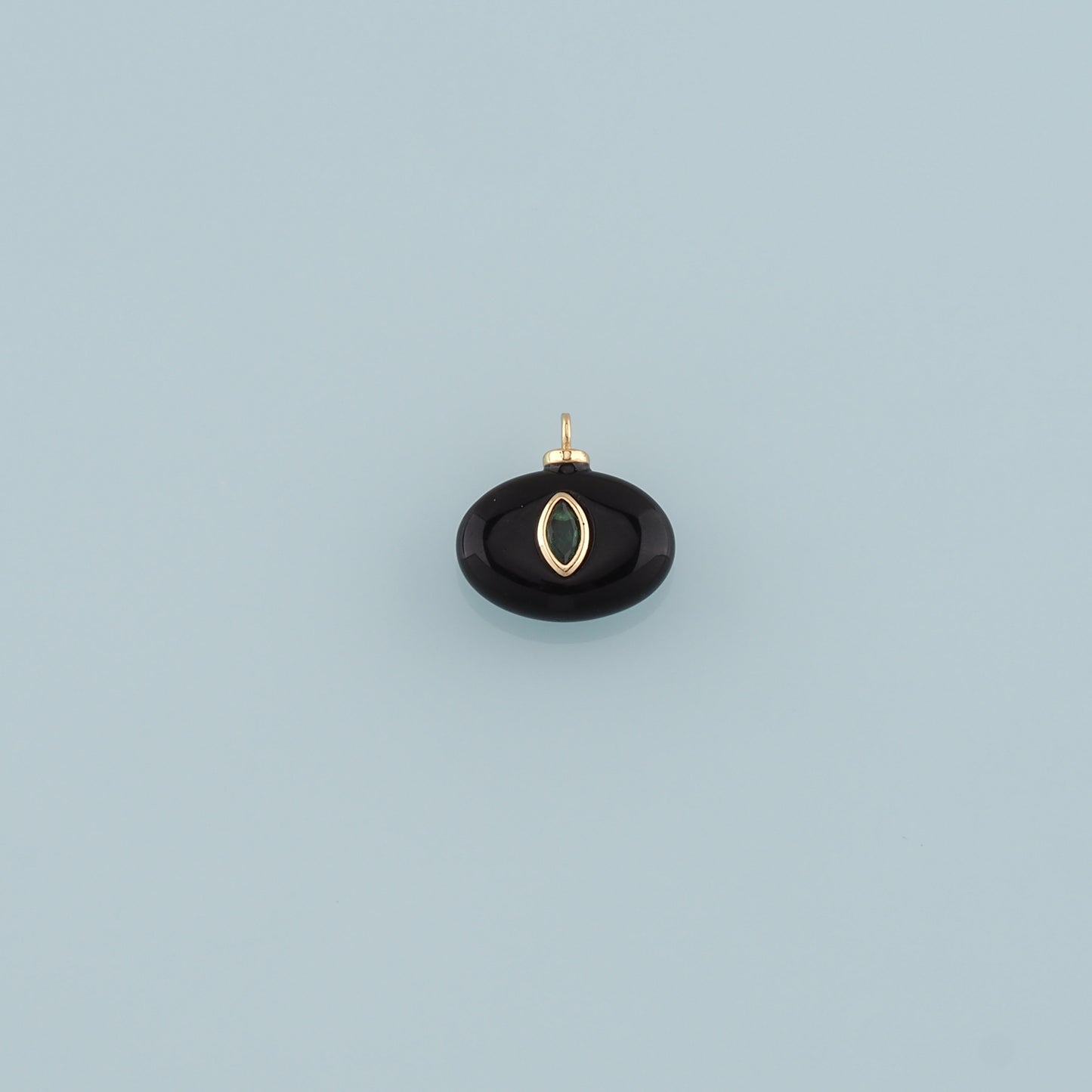 18K Gold Filled Oval Pendant,Natural Stone Charm Bracelet Necklace for DIY Jewelry Making Supply