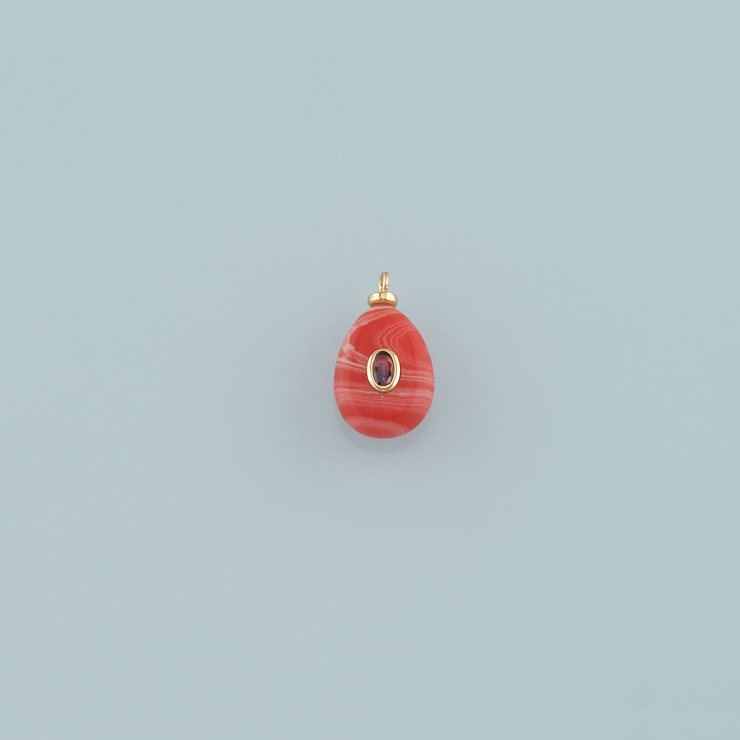 18K Gold Filled Teardrop Pendant,Natural Stone Charm Bracelet Necklace for DIY Jewelry Making Supply