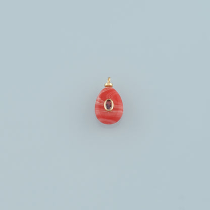 18K Gold Filled Teardrop Pendant,Natural Stone Charm Bracelet Necklace for DIY Jewelry Making Supply
