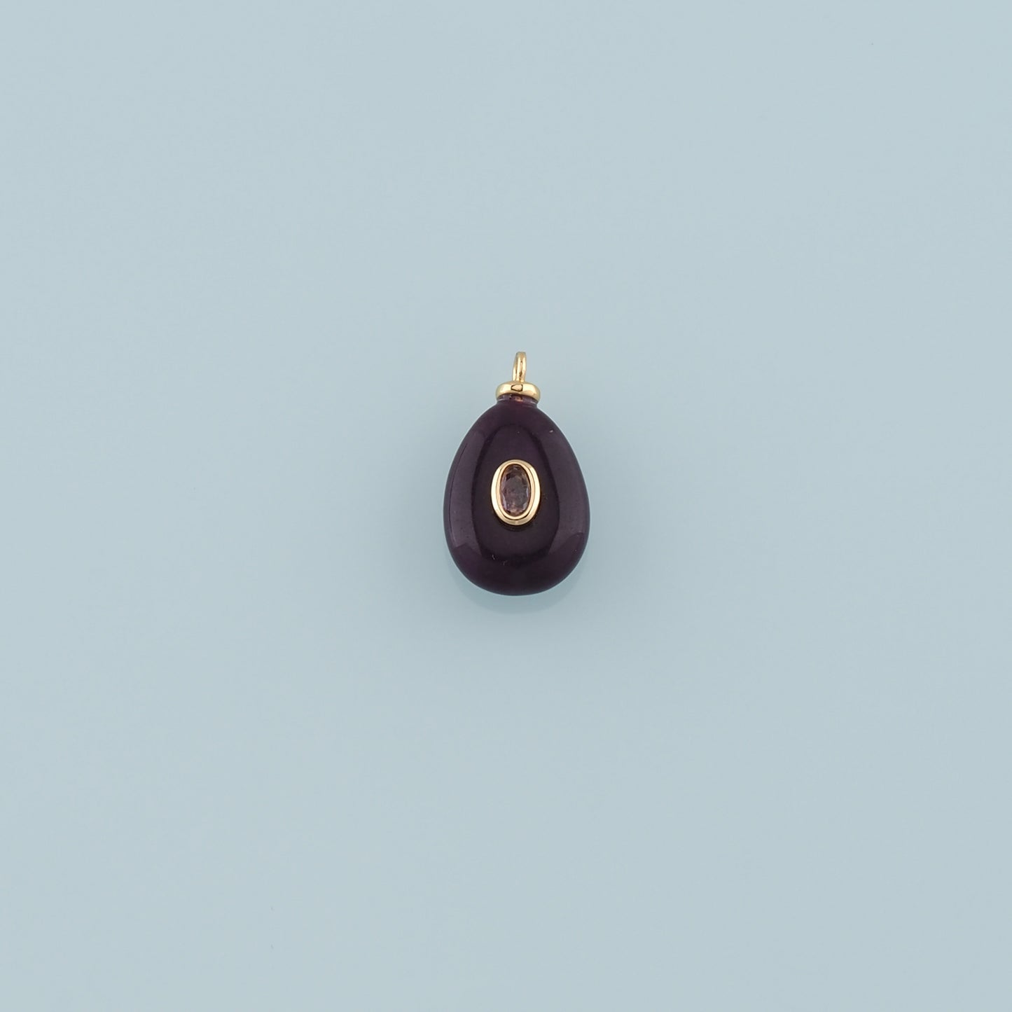 18K Gold Filled Teardrop Pendant,Natural Stone Charm Bracelet Necklace for DIY Jewelry Making Supply