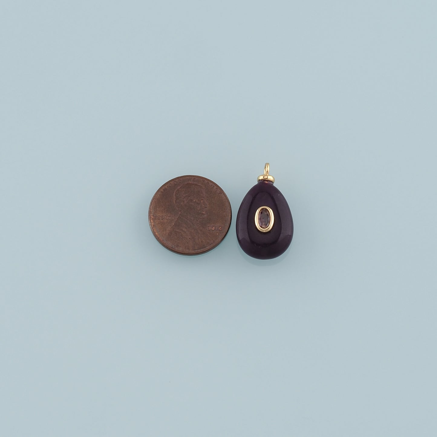 18K Gold Filled Teardrop Pendant,Natural Stone Charm Bracelet Necklace for DIY Jewelry Making Supply