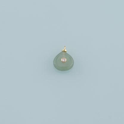 18K Gold Filled Teardrop Pendant,Natural Stone Charm Bracelet Necklace for DIY Jewelry Making Supply