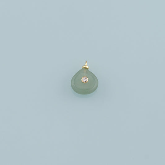 18K Gold Filled Teardrop Pendant,Natural Stone Charm Bracelet Necklace for DIY Jewelry Making Supply