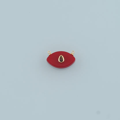 18K Gold Filled Oval Connector,Natural Stone Charm Bracelet Necklace for DIY Jewelry Making Supply