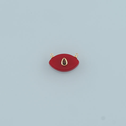 18K Gold Filled Oval Connector,Natural Stone Charm Bracelet Necklace for DIY Jewelry Making Supply