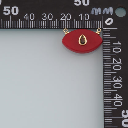 18K Gold Filled Oval Connector,Natural Stone Charm Bracelet Necklace for DIY Jewelry Making Supply
