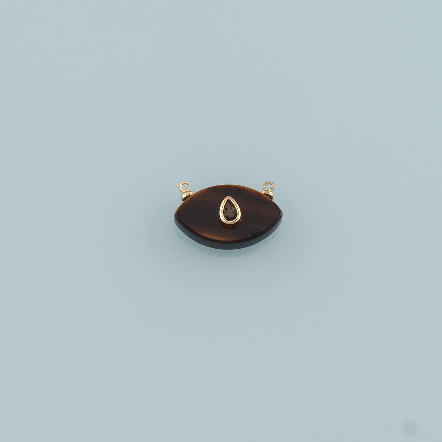18K Gold Filled Oval Connector,Natural Stone Charm Bracelet Necklace for DIY Jewelry Making Supply