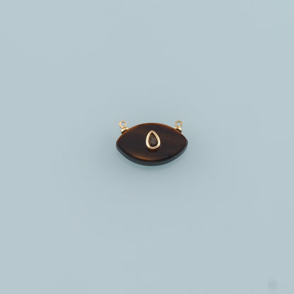 18K Gold Filled Oval Connector,Natural Stone Charm Bracelet Necklace for DIY Jewelry Making Supply