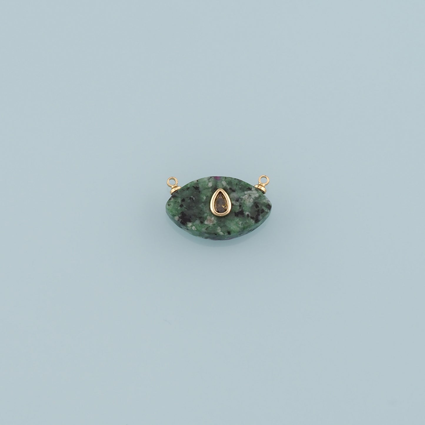 18K Gold Filled Oval Connector,Natural Stone Charm Bracelet Necklace for DIY Jewelry Making Supply