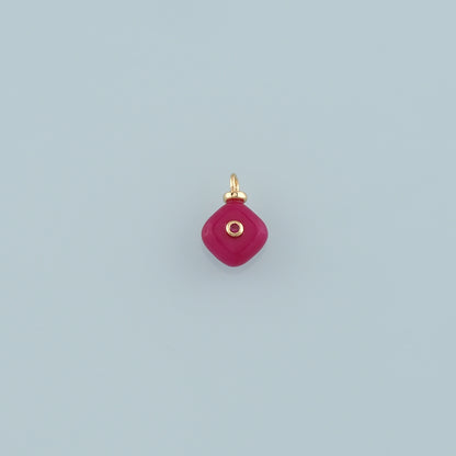 18K Gold Filled Rhombus Pendant,Natural Stone Charm Bracelet Necklace for DIY Jewelry Making Supply