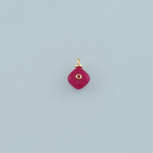 18K Gold Filled Rhombus Pendant,Natural Stone Charm Bracelet Necklace for DIY Jewelry Making Supply