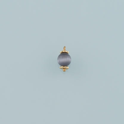 18K Gold Filled Round Pendant,Natural Stone Charm Bracelet Necklace for DIY Jewelry Making Supply