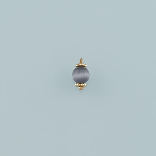 18K Gold Filled Round Pendant,Natural Stone Charm Bracelet Necklace for DIY Jewelry Making Supply