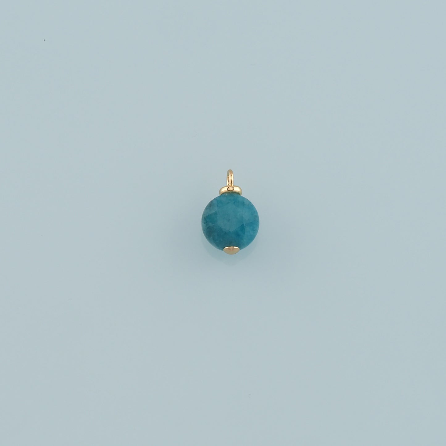 18K Gold Filled Round Pendant,Natural Stone Charm Bracelet Necklace for DIY Jewelry Making Supply