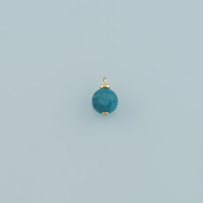 18K Gold Filled Round Pendant,Natural Stone Charm Bracelet Necklace for DIY Jewelry Making Supply